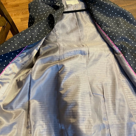 Banana Republic Navy & White S Polka Dot Trench Coat - Picture 8 of 12